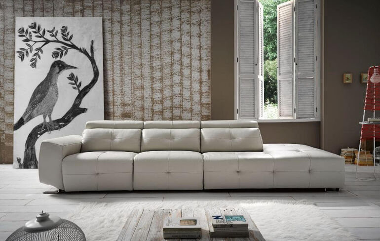 Zaira Italian Leather Sofa Artico