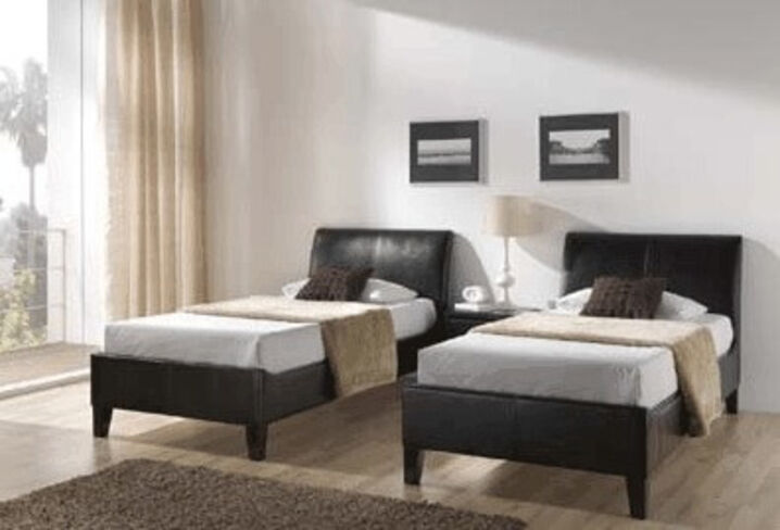 Single Oxford Leather Bed