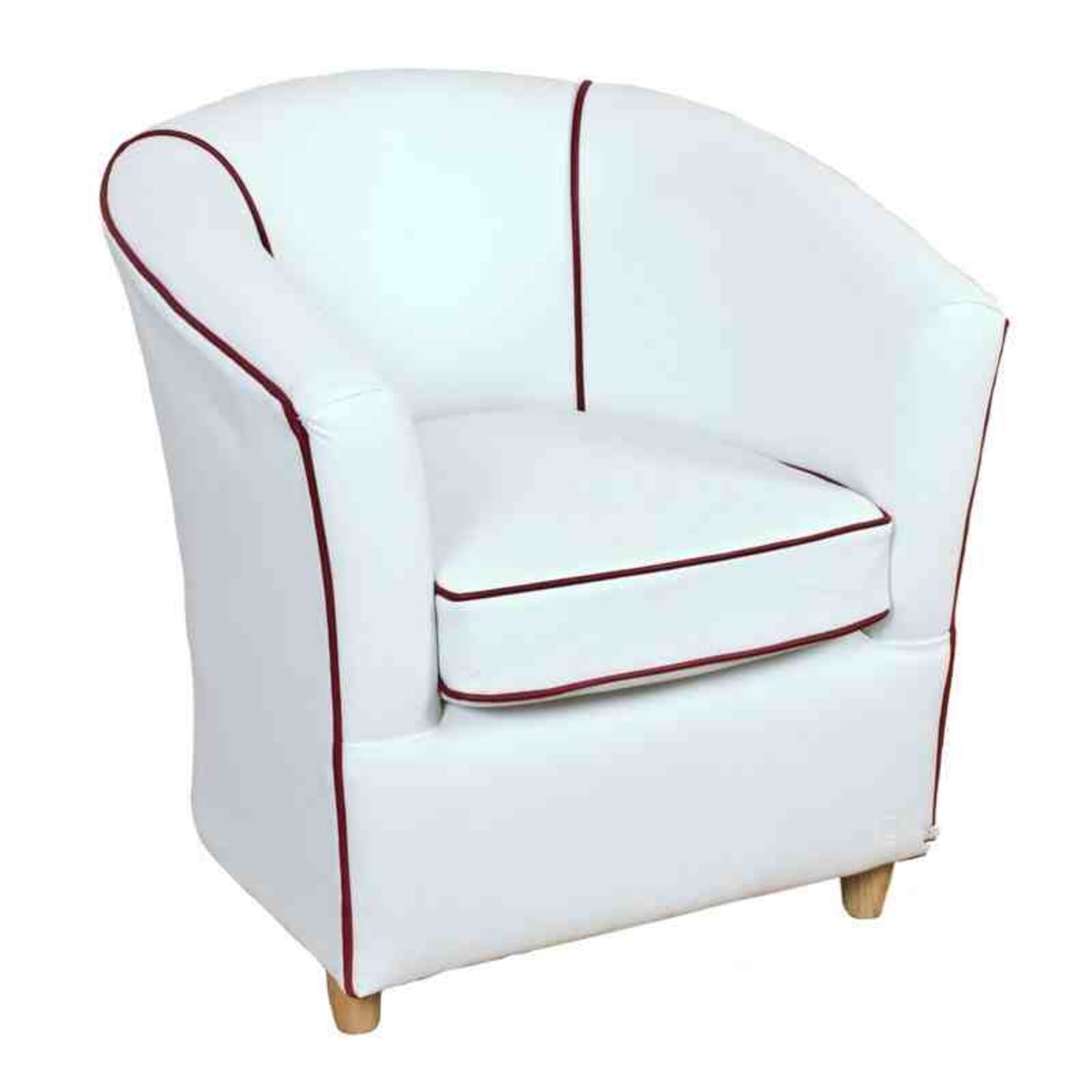 Product photograph of Leather Tub Chair from Designer Sofas 4U