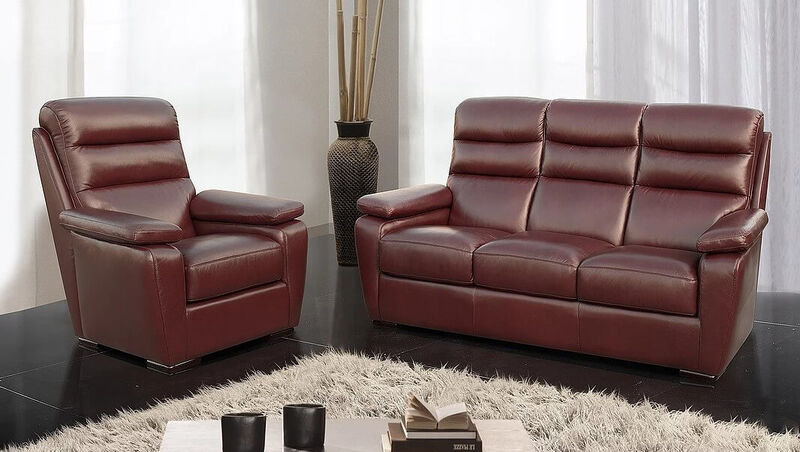 Product photograph of Amalfi 3 Seater Armchair Italian Leather Sofa Settee Offer Wine from Designer Sofas 4U