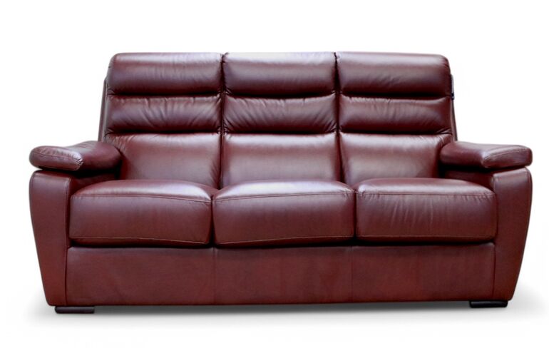 Amalfi Italian Wine Leather Sofa 3 Seater Settee