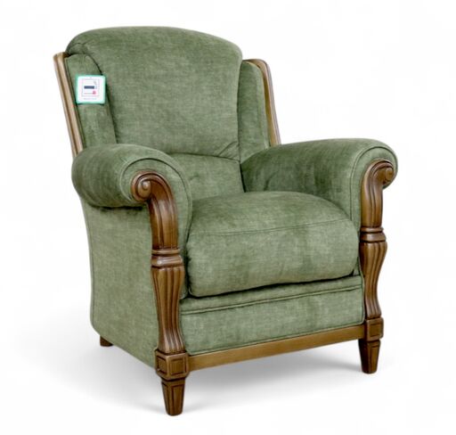 Ancona Armchair Italian Fabric Moss Green