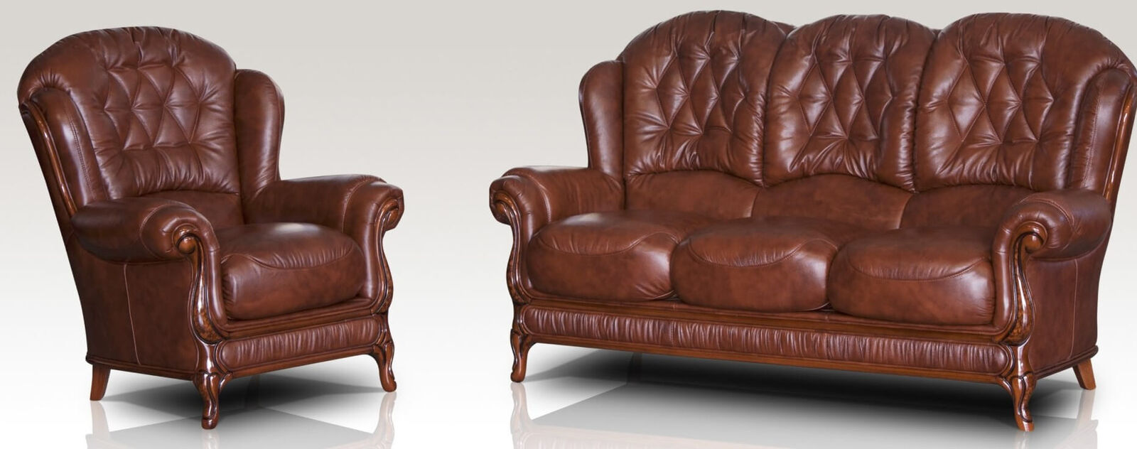 Product photograph of Arizona Sofa Set 3 Seater Armchair Genuine Italian Leather Sofa Suite Offer from Designer Sofas 4U
