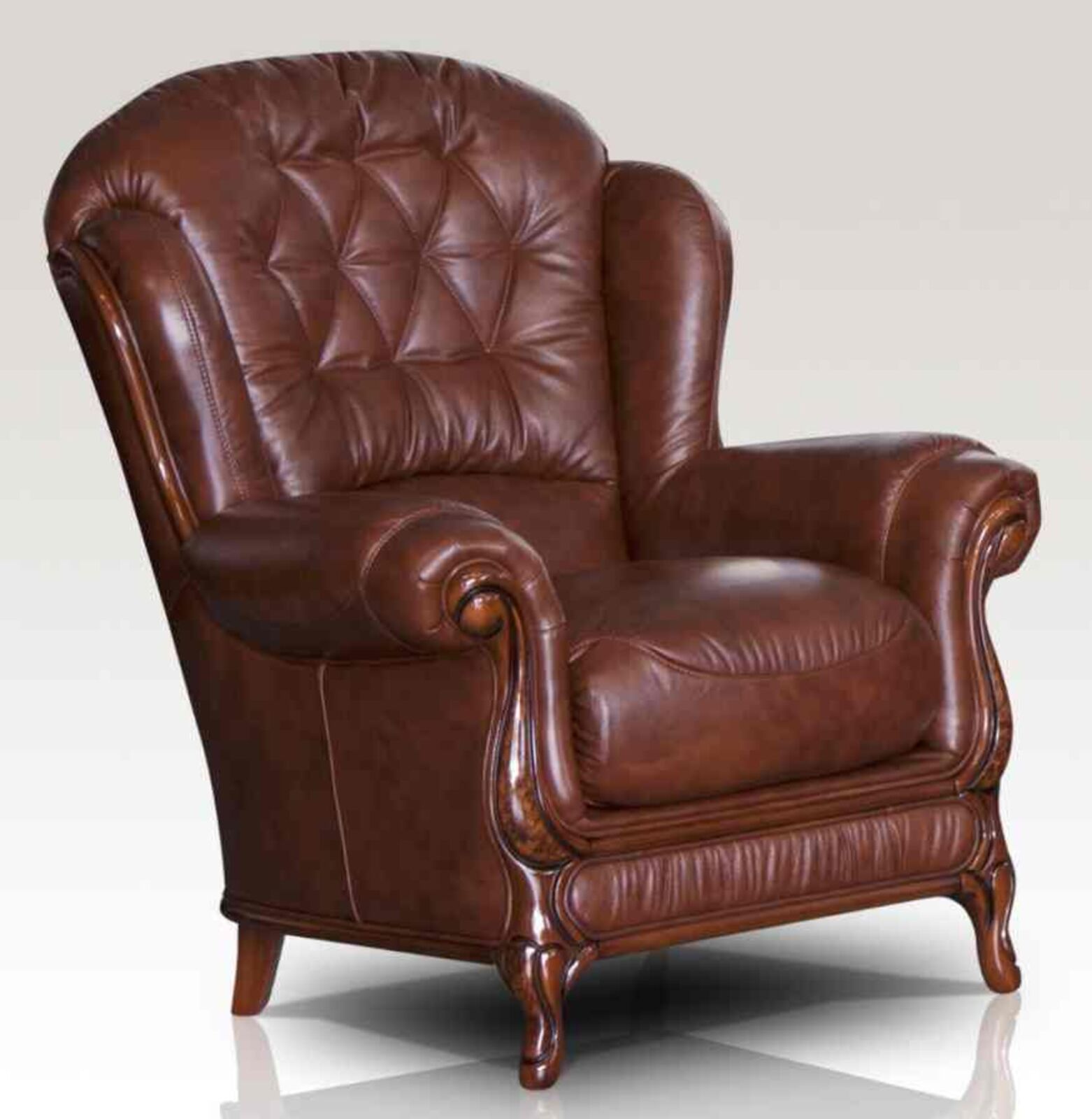 Product photograph of Arizona Genuine Italian Real Leather Armchair from Designer Sofas 4U