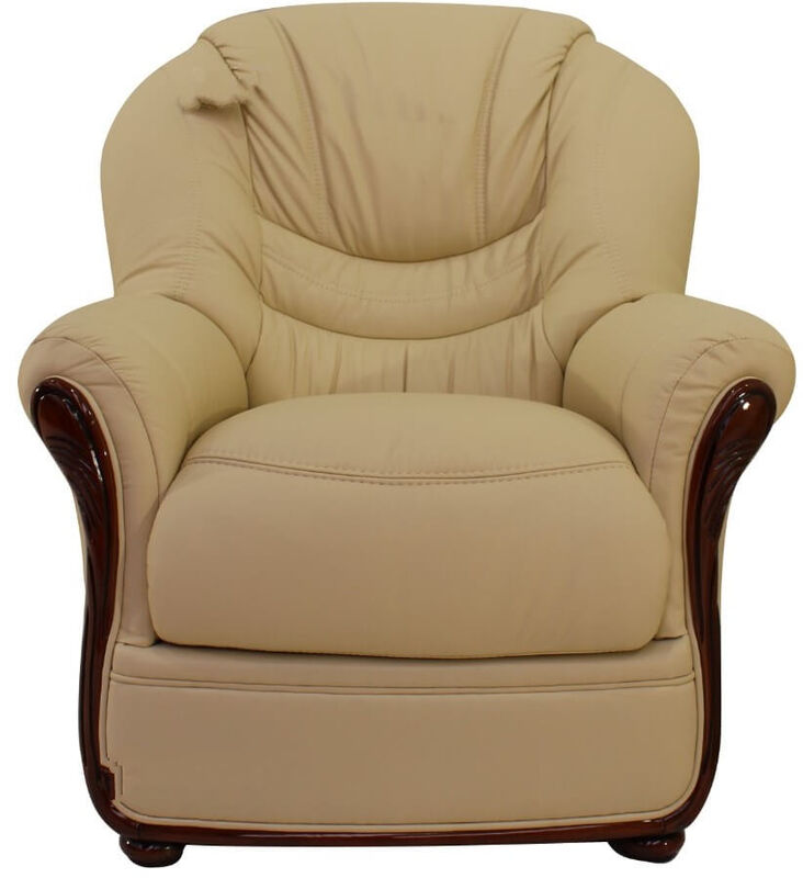 Product photograph of Colorado Genuine Italian Sofa Armchair Cream Leather Ex Display from Designer Sofas 4U
