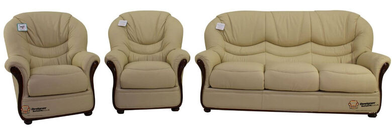 Florence 3+1+1 Genuine Italian Cream Leather Sofa Suite Offer