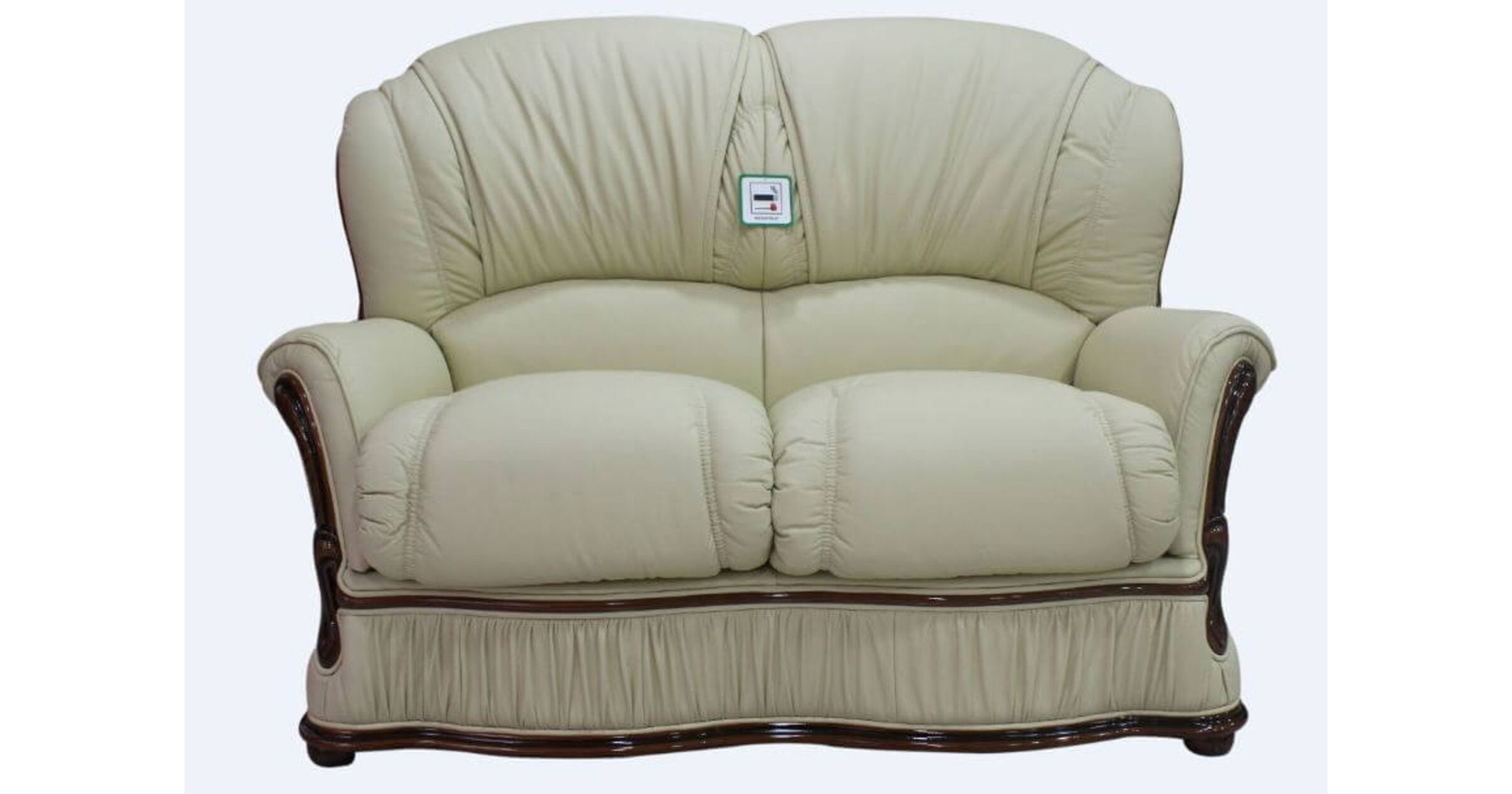 Bologna 2 Seater Genuine Italian Cream Leather Sofa Offer, Leather