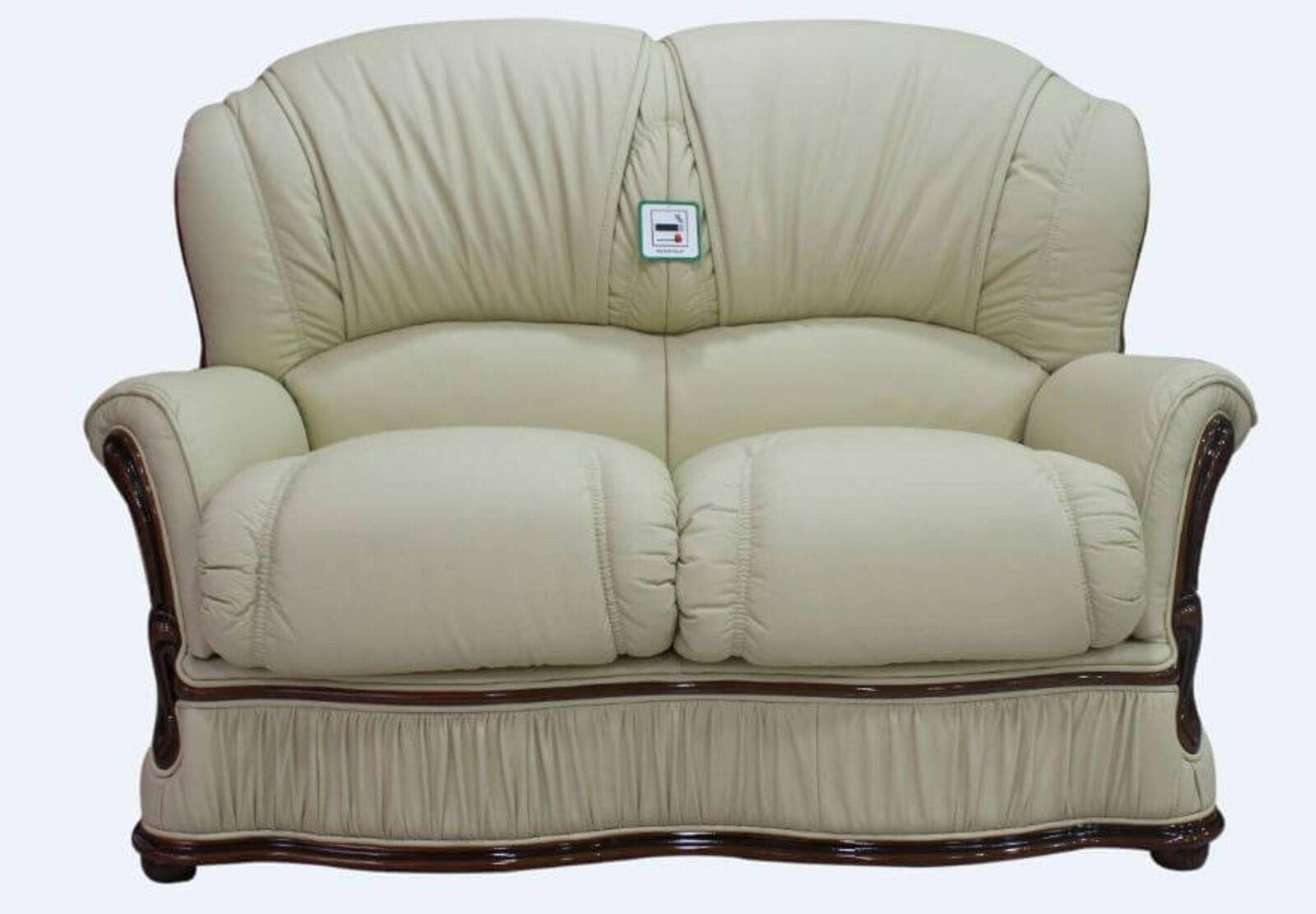 Product photograph of Bologna 2 Seater Genuine Italian Cream Leather Sofa Offer from Designer Sofas 4U