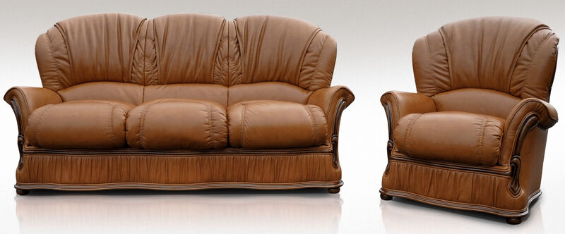Product photograph of Delaware 3 Seater Armchair Genuine Italian Tan Leather Amp Hellip from Designer Sofas 4U