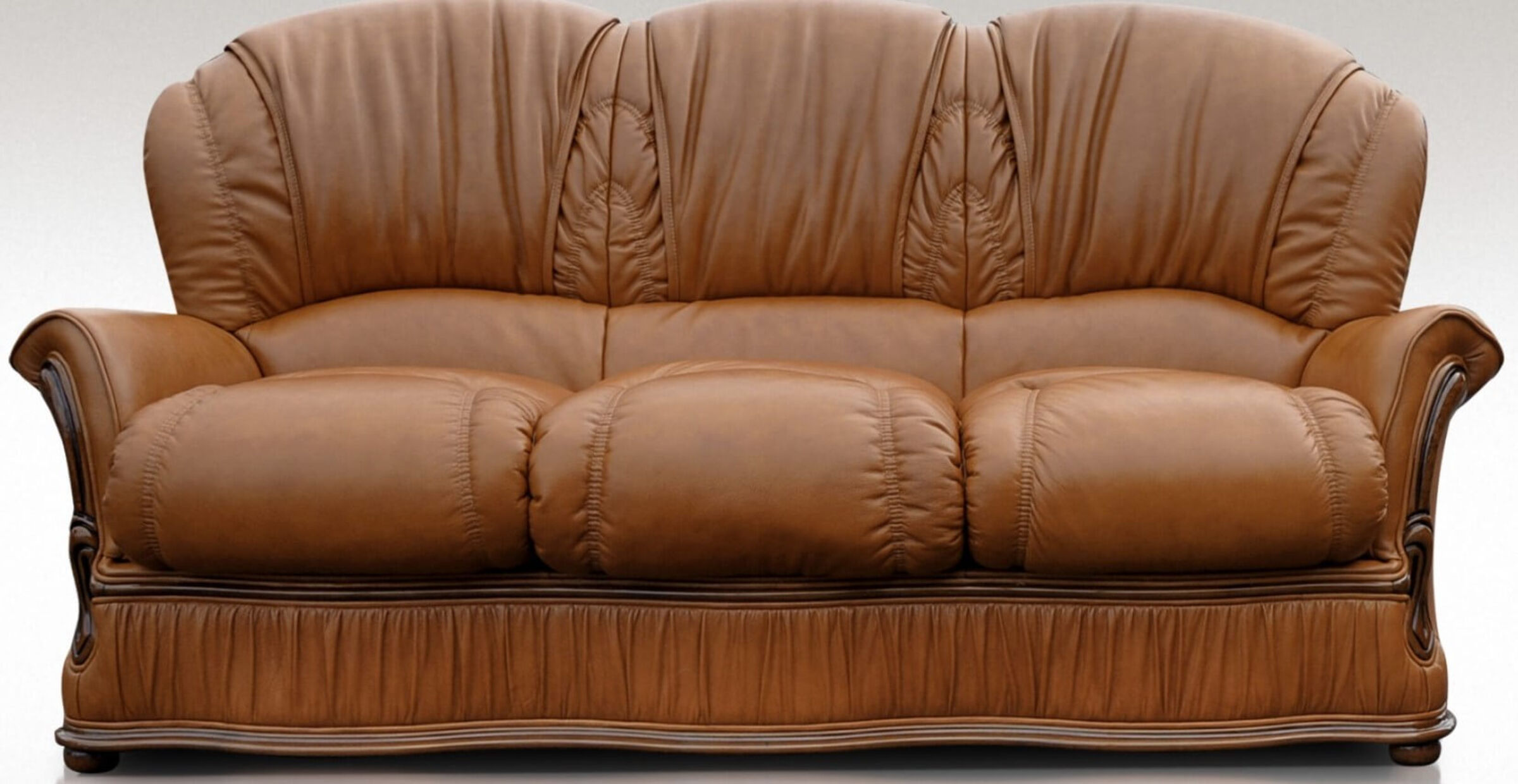 Delaware 3 Seater Genuine Italian Tan Leather Sofa Offer, Leather Sofas