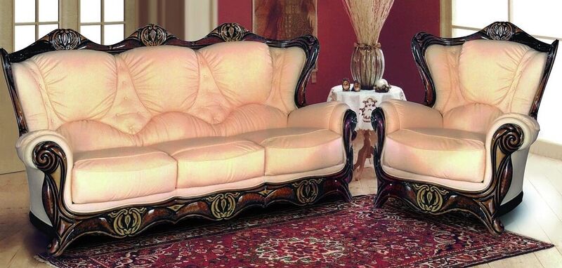 Product photograph of Catania 3 1 Italian Leather Sofa Suite Cream from Designer Sofas 4U