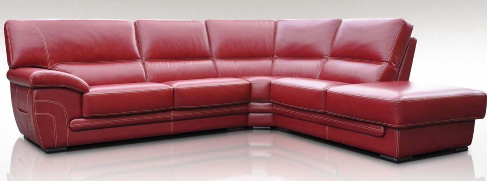Product photograph of Naples L Shape Sofa In 3 Corner 1 Genuine Italian Red Leather Corner Suite Offer from Designer Sofas 4U
