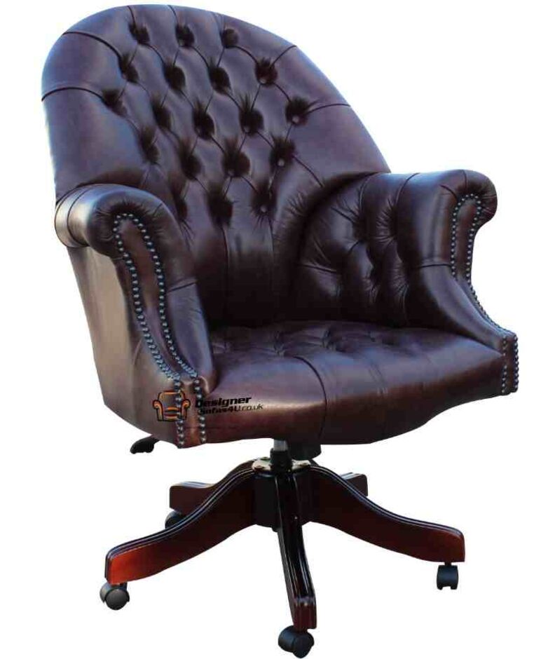 Chesterfield Directors Office Chair Old English Red Brown