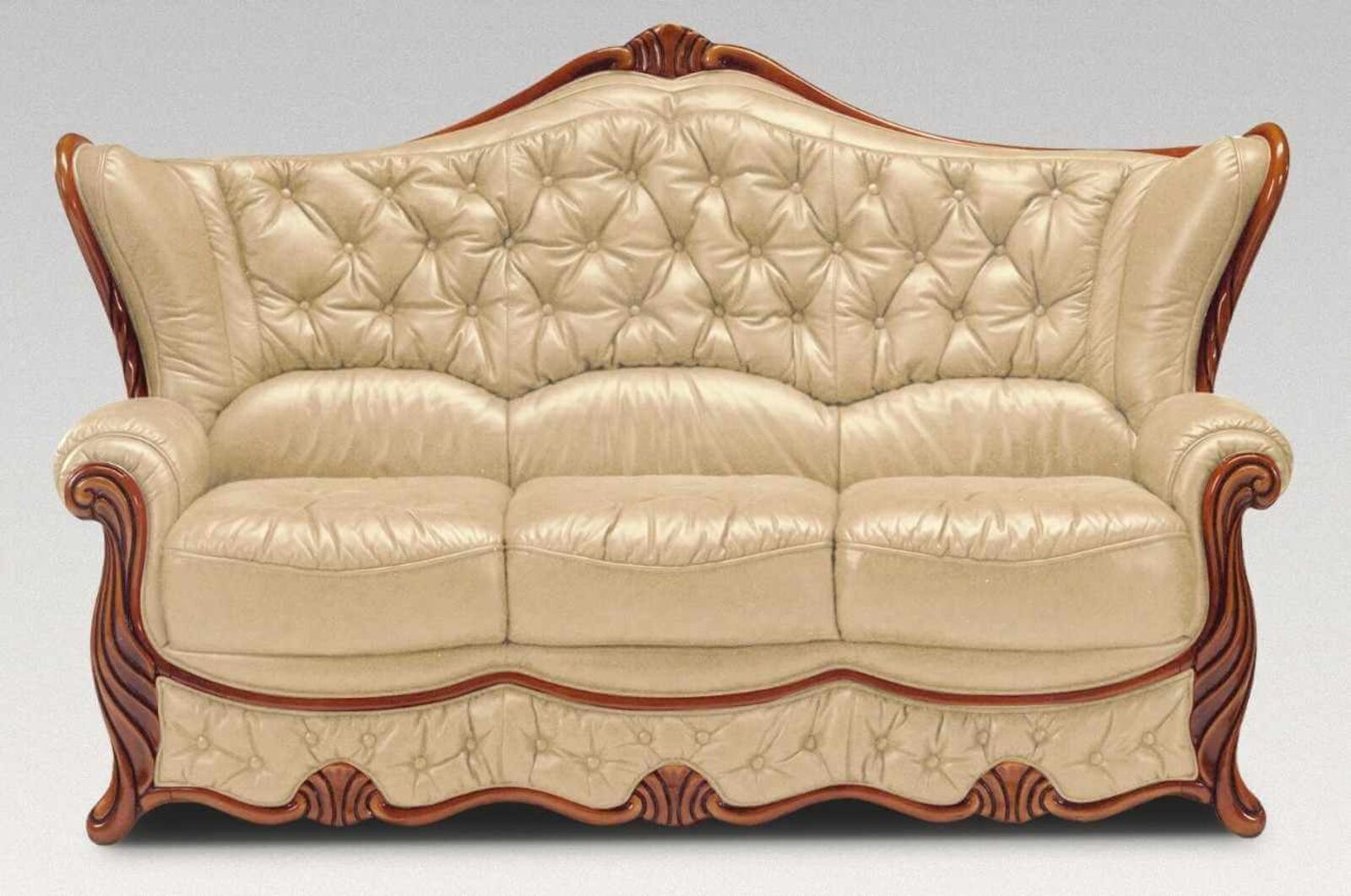 Product photograph of Idaho 3 Seater Genuine Italian Leather Nut Sofa Settee Offer from Designer Sofas 4U