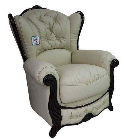 Christina Armchair Genuine Italian Leather Cream Sofa Settee Offer