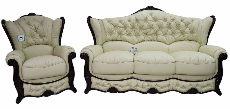 Product photograph of Christina 3 Seater Armchair Genuine Italian Leather Cream Amp Hellip from Designer Sofas 4U