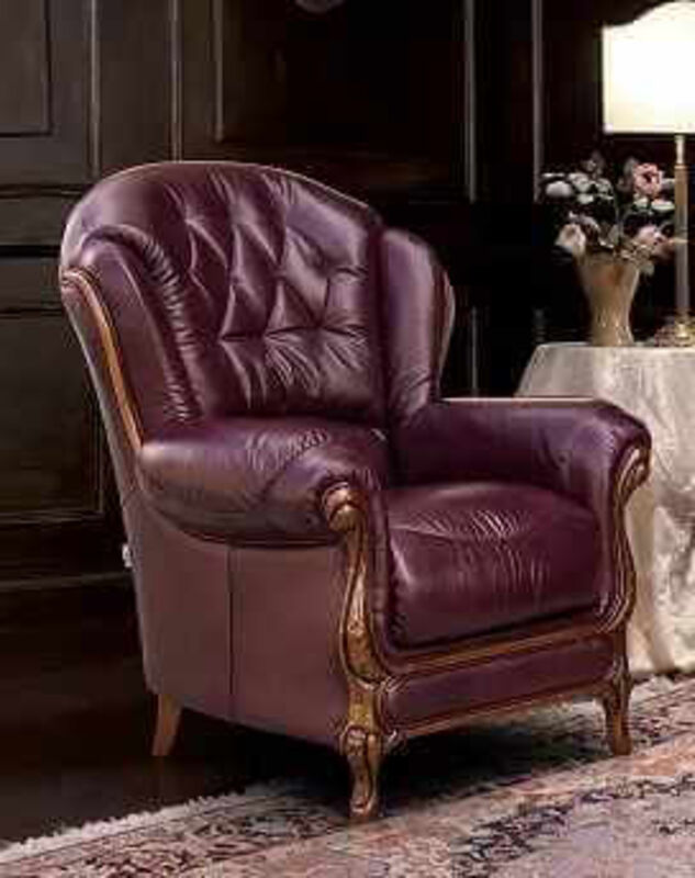 Product photograph of Como Genuine Italian Leather Armchair from Designer Sofas 4U