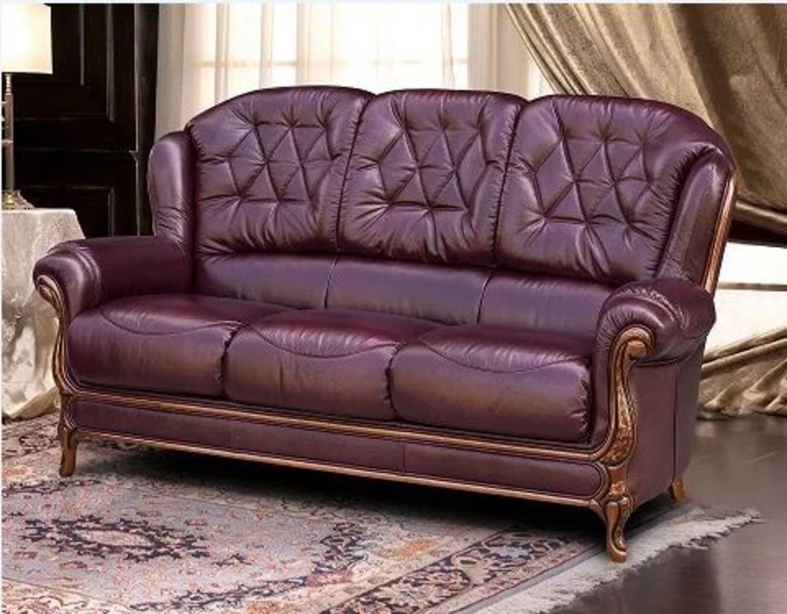 Product photograph of Como 3 Seater Genuine Italian Leather Sofa from Designer Sofas 4U