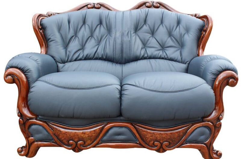 Product photograph of Illinois 2 Seater Italian Leather Sofa Settee Offer Blue from Designer Sofas 4U