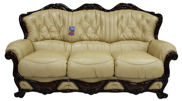 Dante 3 Seater Italian Leather Sofa Settee Nut