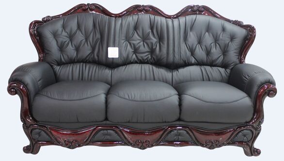 Dante Italian Leather Sofa Black