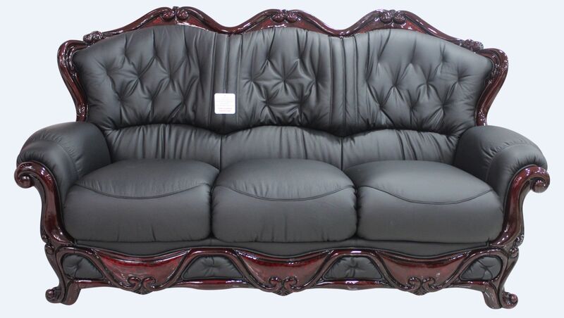 Product photograph of Dante 3 Seater Italian Leather Sofa Settee Offer Black from Designer Sofas 4U