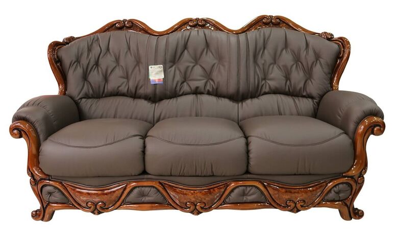 Dante 3 Seater Italian Leather Sofa Settee Offer Chocolate Brown