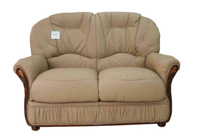 Debora Genuine Italian Leather 2 Seater Sofa Settee Coffee Milk