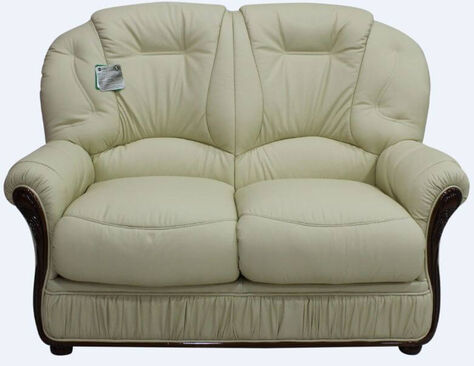 Debora 2 Seater Italian Leather Sofa Settee Cream