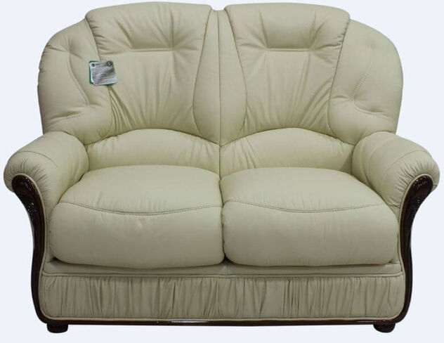 Debora Genuine Italian Leather 2 Seater Sofa Settee Cream