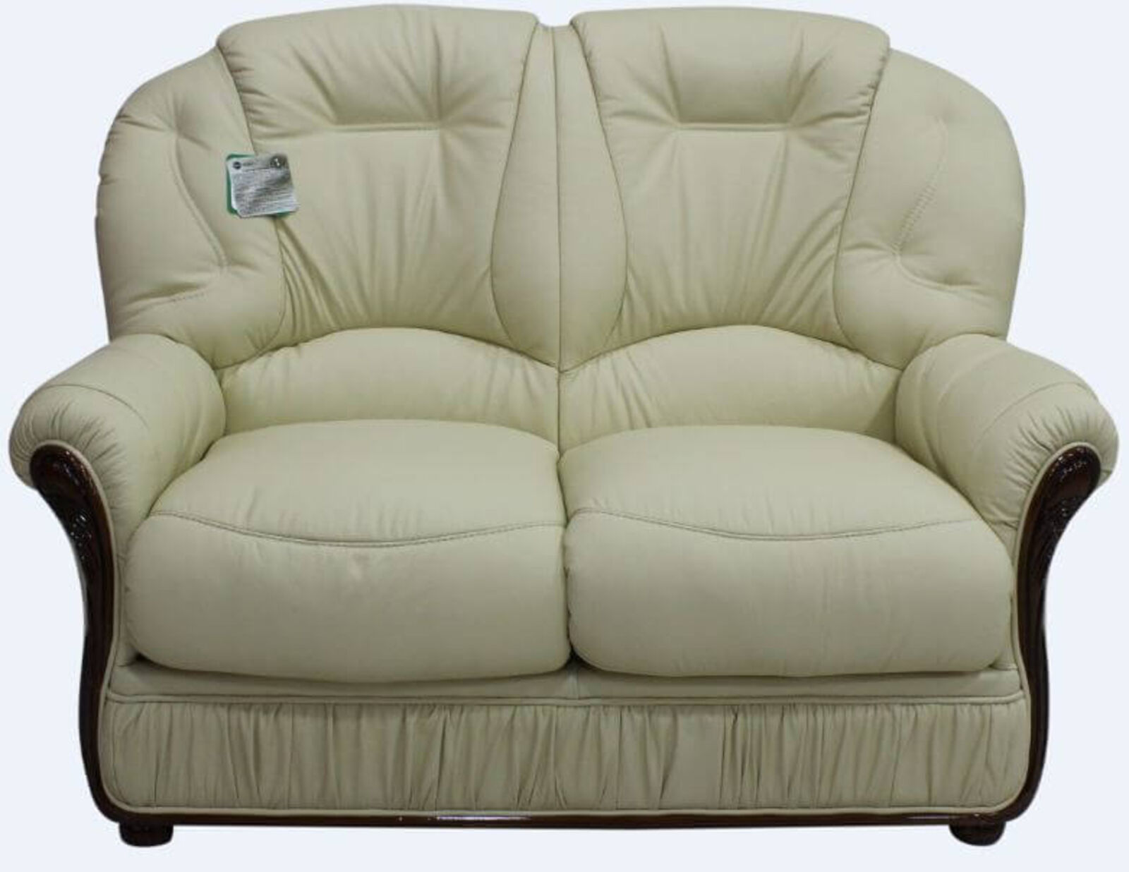 Product photograph of Debora Genuine Italian Leather 2 Seater Sofa Settee Cream from Designer Sofas 4U