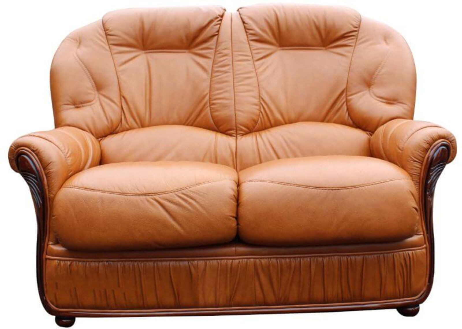 Product photograph of Italian Tan Debora Genuine Leather 2 Seater Sofa Settee Designersofas4u from Designer Sofas 4U