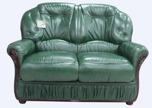 Debora 2 Seater Sofa Italian Leather Green