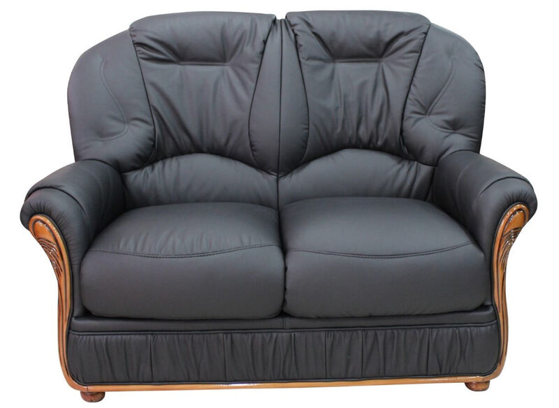 Product photograph of Mars Range Genuine Italian Leather 2 Seater Sofa Settee Black from Designer Sofas 4U