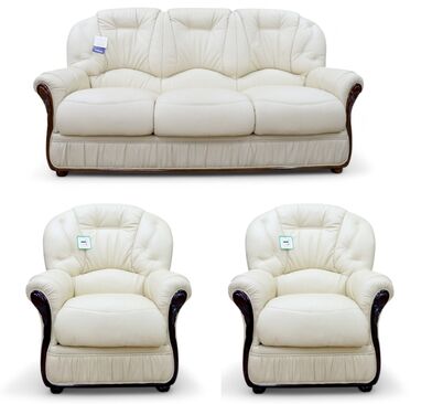 3+1+1 Italian Leather Sofa Suites