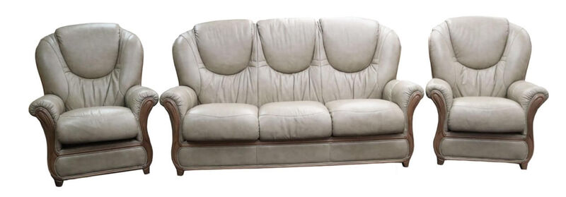 Product photograph of Juliet 3 1 1 Genuine Italian Dove Grey Leather Sofa Suite Offer from Designer Sofas 4U