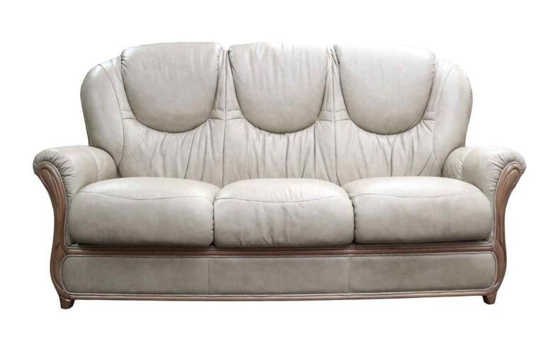 Juliet Genuine Italian Leather 3 Seater Sofa Settee Dove Taupe  Grey