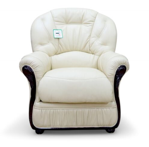 Debora Genuine Italian Sofa Armchair Cream Real Leather
