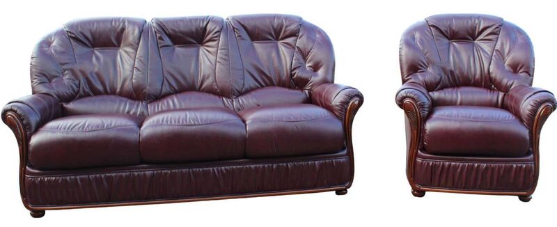 Product photograph of Indiana 3 Seater Armchair Genuine Italian Burgundy Leather Amp Hellip from Designer Sofas 4U