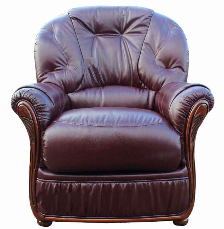 Product photograph of Debora Genuine Italian Sofa Leather Armchair Burgundy from Designer Sofas 4U
