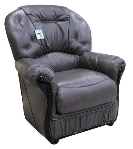 Debora Genuine Italian Sofa Armchair Dark Grey Leather