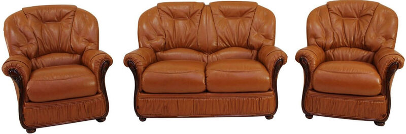 Product photograph of Indiana 2 1 1 Genuine Italian Tan Leather Sofa Suite Offer from Designer Sofas 4U