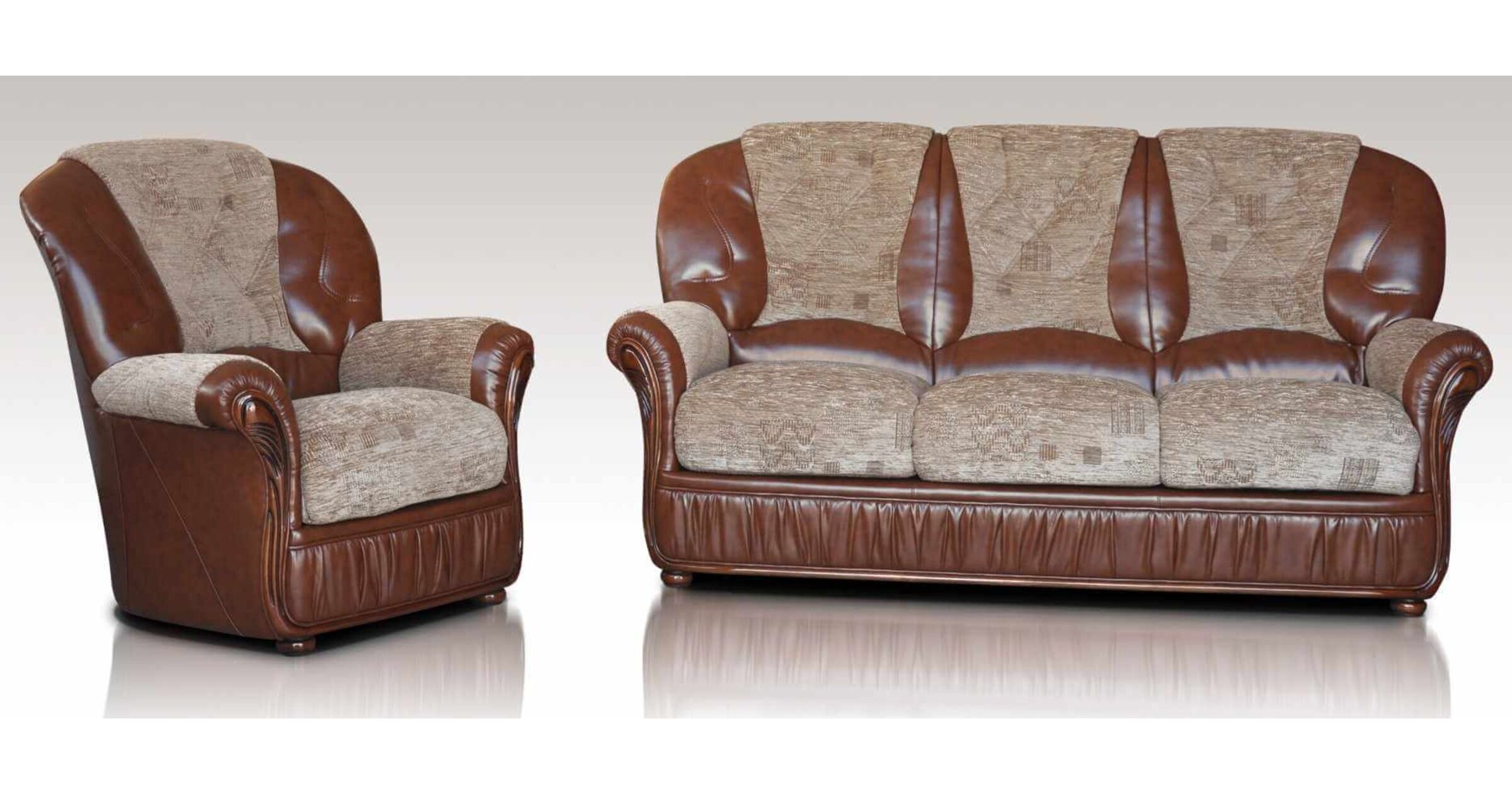 Texas Sofa Set 3+1 Genuine Italian Leather Fabric Sofa Suite Offer