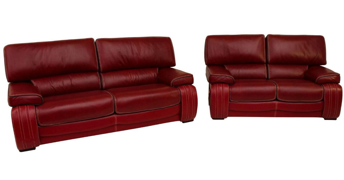2 Seater Genuine Italian Red Leather, Red Leather Sofas