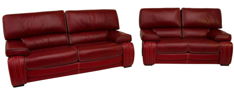 Product photograph of Kentucky 3 Seater 2 Seater Genuine Italian Red Leather Amp Hellip from Designer Sofas 4U
