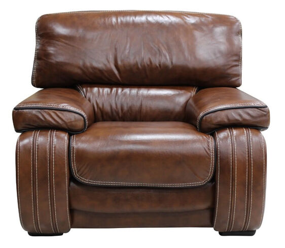 Livorno Armchair Genuine Italian Tabak Brown Real Leather
