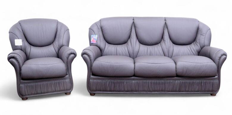 Genoa 3 Seater + Armchair Genuine Italian Chocolate Brown Leather Sofa Suite Offer