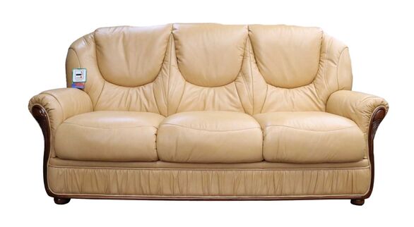 Genoa 3 Seater Genuine Italian Nut Leather Sofa Suite