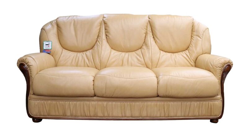 Product photograph of Genoa 3 Seater Genuine Italian Nut Leather Sofa Offer Amp Hellip from Designer Sofas 4U