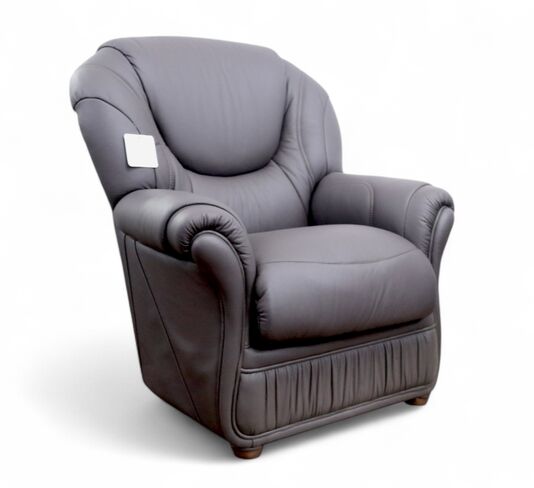 Genoa Armchair Genuine Italian Chocolate Brown Leather Offer